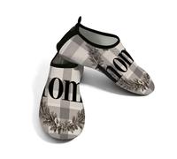 Zapatos acuáticos de playa para mujeres y hombres, de secado rápido, transpirables, antideslizantes, para piscina, surf, corona en casa sobre cuadros grises retro a cuadros, gris, 38.5/39.5 EU