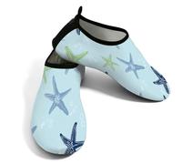 Zapatos acuáticos de playa para mujeres y hombres, de secado rápido, transpirables, antideslizantes, para piscina, surf, patrón de estrella de mar, Blue, 38.5/39.5 EU