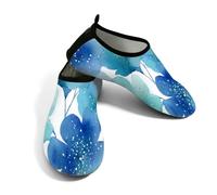 Zapatos acuáticos de playa para mujeres y hombres, de secado rápido, transpirables, antideslizantes, para piscina, surf, acuarela, flores silvestres, pétalos florales, Turquesa, verde, azul, 42.5/43