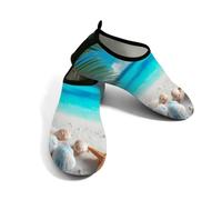 Zapatos acuáticos de playa para mujeres y hombres, de secado rápido, transpirables, antideslizantes, para piscina, surf, playa tropical, escena de estrella de mar, Blue, 38.5/39.5 EU
