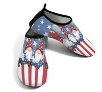 Zapatos acuáticos de playa para mujeres y hombres, de secado rápido, transpirables, antideslizantes, para piscina, surf, enanos americanos, rayas rojas y blancas y estrellas, azul, rojo, blanco, 40