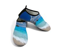 Zapatos acuáticos de playa para mujeres y hombres, de secado rápido, transpirables, antideslizantes, para piscina, surf, verano, olas del océano, paisaje azul cielo, Blue, 38.5/39.5 EU