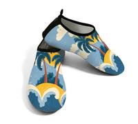 Zapatos acuáticos de playa para mujeres y hombres, de secado rápido, transpirables, antideslizantes, para piscina, surf, palmeras, olas de mar, Blue, 38.5/39.5 EU