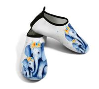 Zapatos acuáticos de playa para mujeres y hombres, de secado rápido, transpirables, antideslizantes, para piscina, surf, elefante, mamá, niños, Blue, 38.5/39.5 EU