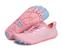 Zapatos Acuáticos Hombre Mujer, Escarpines Playa Antideslizantes de Secado Rápido, Zapatillas Barefoot con Malla Transpirable y Drenaje, para Surf Kayak Piscina Fitness (Rosa,35)