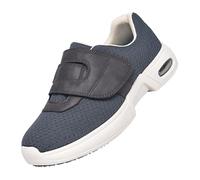 Zapatos Anchos para Caminar para Ancianos,Scarpe da passeggio regolabili in Memory Foam per anziani con artrite,Edema,piedi gonfi e pollice valgo.Grey,47