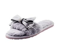 Zapatos antideslizantes para mujer, zapatos de arco, zapatos de tacón cálido, zapatos de pelo para el hogar, planos para el hogar, abiertos, sin cordones, para mujer, con cuña blanca, zapatos de mujer