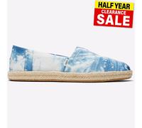 Toms Alpargata Cuerda Mujer Casual Moda sin Cordones Tie-Dye Zapatos Azul