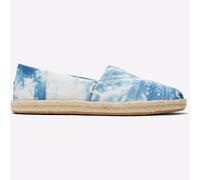 Toms Alpargata Cuerda Mujer Casual Moda sin Cordones Tie-Dye Zapatos Azul