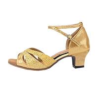 Zapatos Baile Latino Mujer Salsa y Bachata Zapatos Baile Salon Tacon Bajo 3.5cm Puntera Abierta Suela Blanda Tango Jazz Calzado Para Bailar Moderna Profesional de Salon Fiesta Práctica y Rendimiento