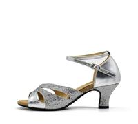 Zapatos Baile Latino Mujer Zapatos de baile salón for niñas y mujeres, zapatos latino Tango con tacón 3,5 cm/5, cm, Color plateado, dorado, negro azul, venta al por mayor Para bailar(Beige,35)