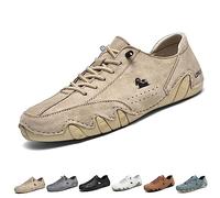Zapatos bajos italianos hechos a mano, zapatos de cuero suave sin cordones Beck zapatos for hombres impermeables antideslizantes ligeros zapatos transpirables zapatillas casuales for senderismo y cond