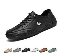 Zapatos bajos italianos hechos a mano, zapatos de cuero suave sin cordones Beck zapatos for hombres impermeables antideslizantes ligeros zapatos transpirables zapatillas casuales for senderismo y cond