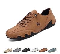Zapatos bajos italianos hechos a mano, zapatos de cuero suave sin cordones Beck zapatos for hombres impermeables antideslizantes ligeros zapatos transpirables zapatillas casuales for senderismo y cond