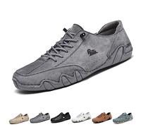 Zapatos bajos italianos hechos a mano, zapatos de cuero suave sin cordones Beck zapatos for hombres impermeables antideslizantes ligeros zapatos transpirables zapatillas casuales for senderismo y cond