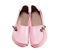 Zapatos bajos para mujer cómodos - Zapato casual para mujer Ballet Zapatos con punta cerrada bailarina antideslizante mocasines de gran tamaño color sólido y chic bailarinas, rosa, 43 EU