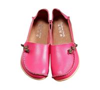 Zapatos bajos para mujer cómodos - Zapato casual para mujer Ballet Zapatos con punta cerrada bailarina antideslizante mocasines de gran tamaño color sólido y chic bailarinas, rojo, 37 EU