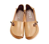 Zapatos bajos para mujer cómodos - Zapato casual para mujer Ballet Zapatos con punta cerrada bailarina antideslizante mocasines de gran tamaño color sólido y chic bailarinas, caqui, 44 EU