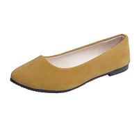 Zapatos Bajos Solid Big Size Slip on Flat Shallow Comfort Casual Zapatos Individuales Zapatos Ruedas Niña, amarillo, 42 EU