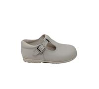 Zapatos Bebé de Piel para Bautizo, Ceremonia Cómodos, Hebilla Ajustable Suela Flexible, Calzado Infantil Elegante MOD 463 (Beige, Sistema tallas calzado EU, Niño (0-5 años), Números, mediano, 22)