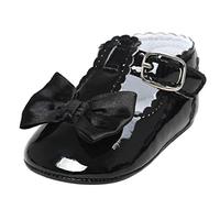 Zapatos Bebé Niña 2019 SHOBDW Zapatos De Princesa Dulce Pisos Zapatos Cuna Suela Suave Antideslizante Zapatillas Zapatos Lindos del Bowknot Primeros Pasos Zapatos Bebé Recién Nacida(Negro,12~18)
