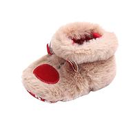 Zapatos Bebé Primeros Pasos Navidad Peluche Zapatillas Casa Niños Babuchas Comoda Caliente Peludas Pantuflas Botines Antideslizante Christmas Animales Ciervo de Navidad (rojo, 20.5)