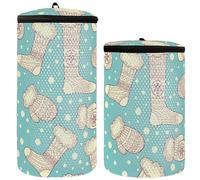 Zapatos Bolsa Para Lavadora Zapatilla Lavadora 2pcs Zapatos Bolsas de Lavado Para La Bolsa De Lavandería Para Lavar Zapatos En La Lavadora Feliz Navidad Copo De Nieve Calcetines Azul, Calcetines Azul