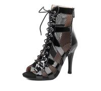 Zapatos Botas de Baile Latino Mujer Salsa y Bachata Tango Performance Botines Tacón 10 cm Salon