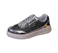 Zapatos brillantes para mujer, tenis con purpurina, informales, ligeros, transpirables, brillantes, con cordones, antideslizantes, cómodos, para caminar, con suela de plataforma gruesa y piel