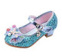 Zapatos brillantes para niña, 33 colores lisos, Mary Jane Princess, zapatos de cristal, para disfraz, fiesta, elegantes, zapatos de vestir para bodas, fiestas, tacones altos, con lentejuelas