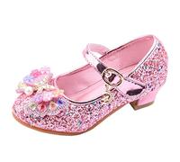 Zapatos brillantes para niña, 33 colores lisos, Mary Jane Princess, zapatos de cristal, para disfraz, fiesta, elegantes, zapatos de vestir para bodas, fiestas, tacones altos, con lentejuelas