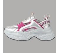 Zapatos Buffalo Yuno Diseño Moderno Plateado Y Motivo Rosa Art. 1636646
