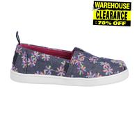 TOMS Classic Alpargata, Mocasín Plano Niñas, Navy Embroidered Floral, 30 EU