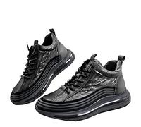 Zapatos Casuales con Cojín de Aire de Piel de Vaca for Hombres,Zapatillas Deportivas con Estampado de Cocodrilo con Cordones,Zapatos for Caminar cómodos Informales Antideslizantes con Levantamiento de
