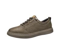 Zapatos casuales de cuero negro para hombre, para primavera y otoño, para trabajo, cocina, trabajo, versátil, antideslizante, con un pie, Brown, 39 2/3 EU