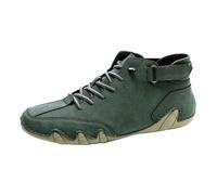 Zapatos casuales de cuero para hombre, para senderismo, impermeables, ligeros, para el trabajo, viajes, montaña, ocio, al aire libre, antideslizantes, con parte inferior de goma, Green, 41 1/3 EU