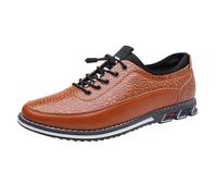 Zapatos casuales de encaje rápido para hombre, de piel, transpirables, antideslizantes, cómodos, ligeros, flexibles, duraderos, para hombre, oficina, conducción, caminar, trabajo al aire libre