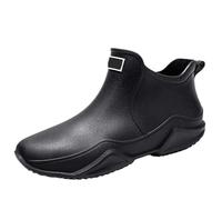Zapatos casuales de lluvia para hombre y mujer, botas cortas para el agua, al aire libre, a la moda, zapatos casuales para hombre, botas para hombre, color marrón, Black, 39 2/3 EU