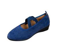 Zapatos Casuales elásticos Mujer con diseño sin Cordones y tacón Medio para un Estilo cómodo y Elegante (Dark Blue, 37) #6000