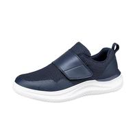 Zapatos casuales extra anchos y transpirables para caminar para personas mayores altas y grandes, calzado ortopédico cómodo, antideslizante, con soporte para el arco y suela acolchada. (Dark Blue, 43)