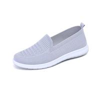 Zapatos Casuales Femeninos de Verano con Malla Transpirable y diseño Slip-on para Uso Diario (Grey, 37) #222