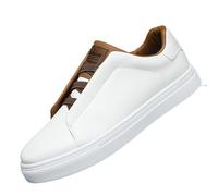 Zapatos Casuales for Hombre, Zapatillas Bajas de Color Liso, cómodos, Antideslizantes, duraderos, for Uso Diario al Aire Libre(White,EU 44)