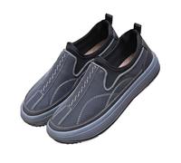 Zapatos casuales para hombre, atléticos, sin cordones, zapatos planos, sin cordones, zapatos de caminar cómodos, zapatos deportivos, pies anchos, zapatos individuales, transpirables, zapatos negros