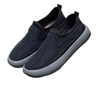 Zapatos casuales para hombre, atléticos, sin cordones, zapatos planos, sin cordones, zapatos de caminar cómodos, zapatos deportivos, pies anchos, zapatos individuales, transpirables, zapatos negros