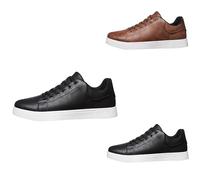 Zapatos casuales para hombre de piel, zapatillas de deporte de piel sintética, antideslizantes, suaves, transpirables, ligeras, para senderismo, para estudiantes, para ir de excursión, Negro , 39 EU