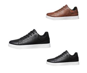 Zapatos casuales para hombre de piel, zapatillas de deporte de piel sintética, antideslizantes, suaves, transpirables, ligeras, para senderismo, para estudiantes, para ir de excursión, Negro , 39 EU