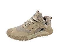 Zapatos casuales para hombre de primavera y otoño e invierno, con cierre, de terciopelo, cálidos, para correr, montañismo, senderismo, deportes, zapatos de nieve para mujer, Khaki, 41 1/3 EU