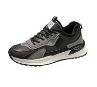 Zapatos casuales para hombre de primavera y otoño e invierno, de terciopelo, cálidos, para el trabajo, correr, montañismo, senderismo, deportes, botas planas hasta la rodilla, Black, 39 2/3 EU