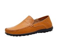 Zapatos casuales para hombre, mocasines planos, zapatos de conducción, zapatos de cuero suave, cómodos, zapatillas de negocios, transpirables, suaves, zapatos de vestir, zapatos de barco, sin cordones