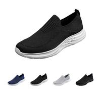 Zapatos casuales para hombre sin cordones, ligeros, de malla, para caminar, suaves, planos, antideslizantes, para correr, a la moda, informales, cómodos, con cojín para zapatos, tenis casuales, tenis